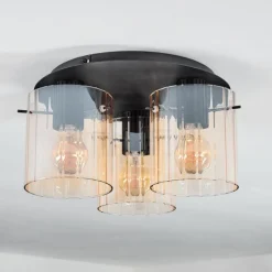 hofstein Vireda Plafonnier Noir, 3 lumières