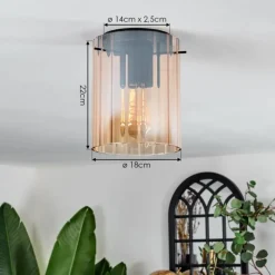 hofstein Vireda Plafonnier, Spot de plafond Noir, 1 lumière