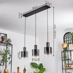 hofstein Vireda Suspension, Suspension Anthracite, 3 lumières