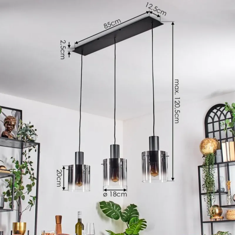 hofstein Vireda Suspension, Suspension Anthracite, 3 lumières