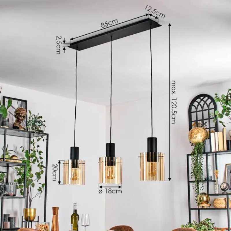 hofstein Vireda Suspension, Suspension Anthracite, 3 lumières