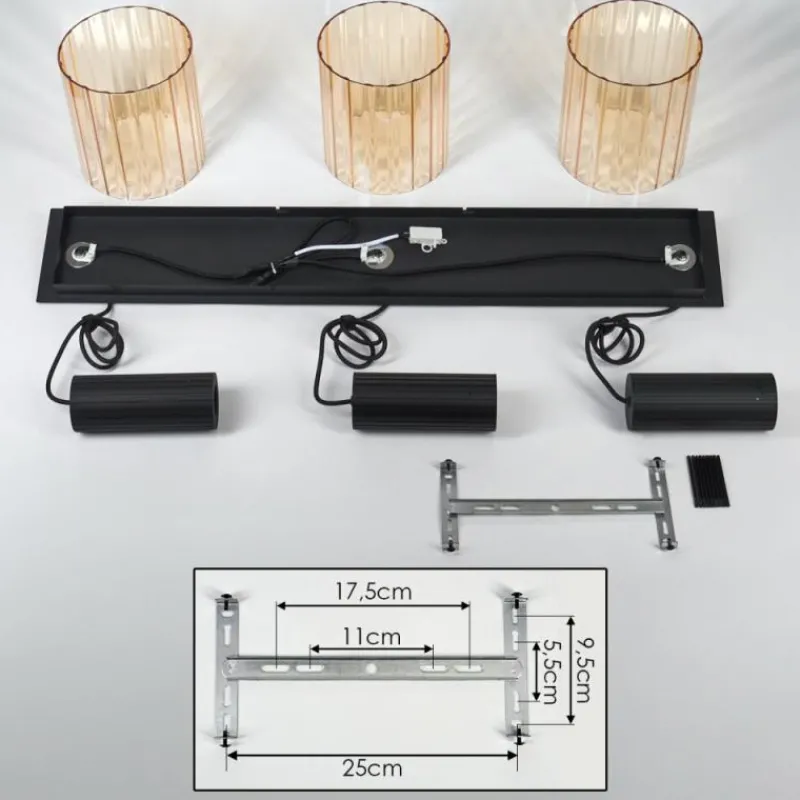 hofstein Vireda Suspension, Suspension Anthracite, 3 lumières