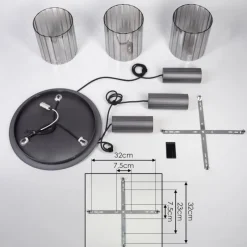 hofstein Vireda Suspension, Suspension Anthracite, 3 lumières