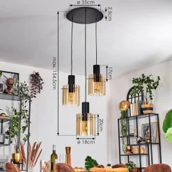 hofstein Vireda Suspension, Suspension Anthracite, 3 lumières