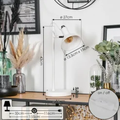 hofstein Vouzy Lampe à poser Blanc, 1 lumière