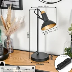 Lampes Dorées-hofstein Vouzy Lampe à poser, Liseuse Noir, 1 lumière