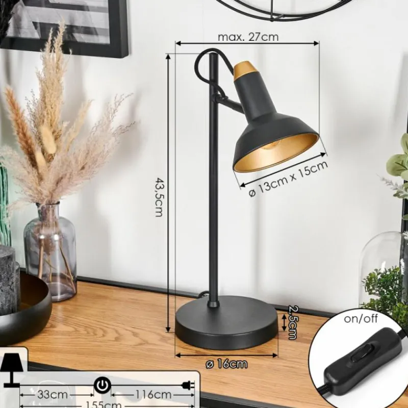 Lampes Dorées-hofstein Vouzy Lampe à poser, Liseuse Noir, 1 lumière