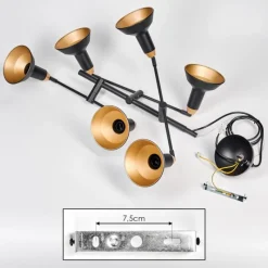 Lampes Dorées-hofstein Vouzy Plafonnier, Suspension Noir, 6 lumières