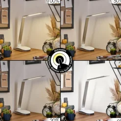 hofstein Vringelby Lampe de bureau, Lampe à poser, Liseuse LED Argenté, Blanc, 1 lumière