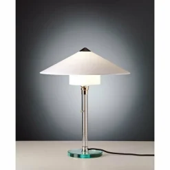 Luminaires Tecnolumen Wagenfeld 27 Tecnolumen Lampe à poser Nickel mat, Transparent, 1 lumière