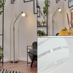 hofstein Warga Boule lumineuse, Lampadaire Nickel mat, 1 lumière