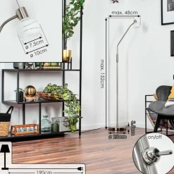 hofstein Warga Boule lumineuse, Lampadaire Nickel mat, 1 lumière