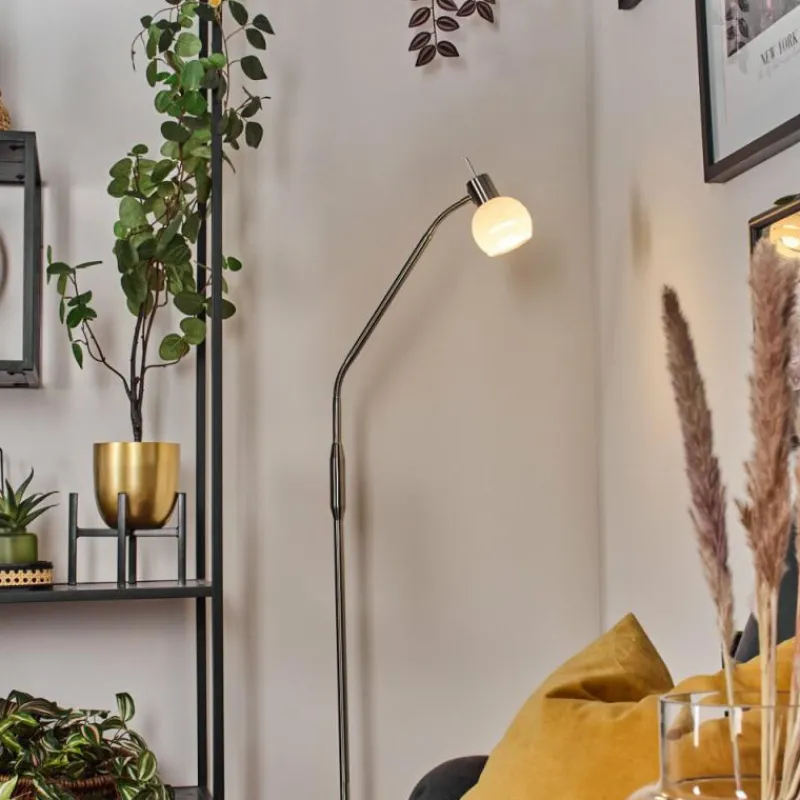 hofstein Warga Boule lumineuse, Lampadaire Nickel mat, 1 lumière