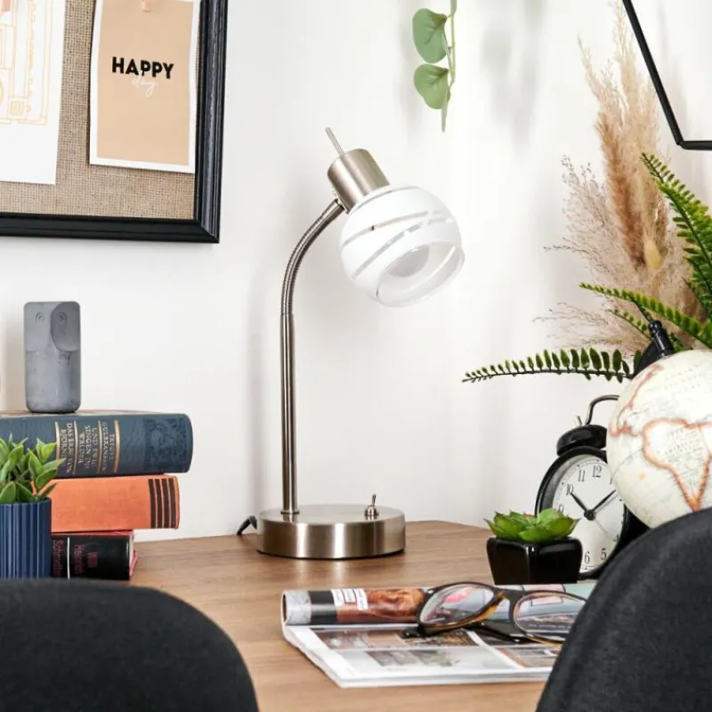 hofstein Warga Lampe à poser, Liseuse Nickel mat, 1 lumière