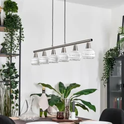 hofstein Warga Suspension, Boule lumineuse, Suspension Nickel mat, 6 lumières