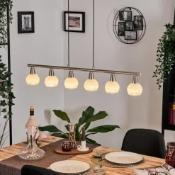 hofstein Warga Suspension, Boule lumineuse, Suspension Nickel mat, 6 lumières