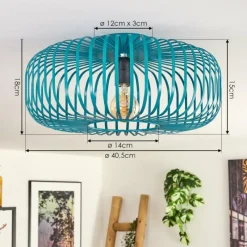 hofstein Wemude Plafonnier Bleu, 1 lumière