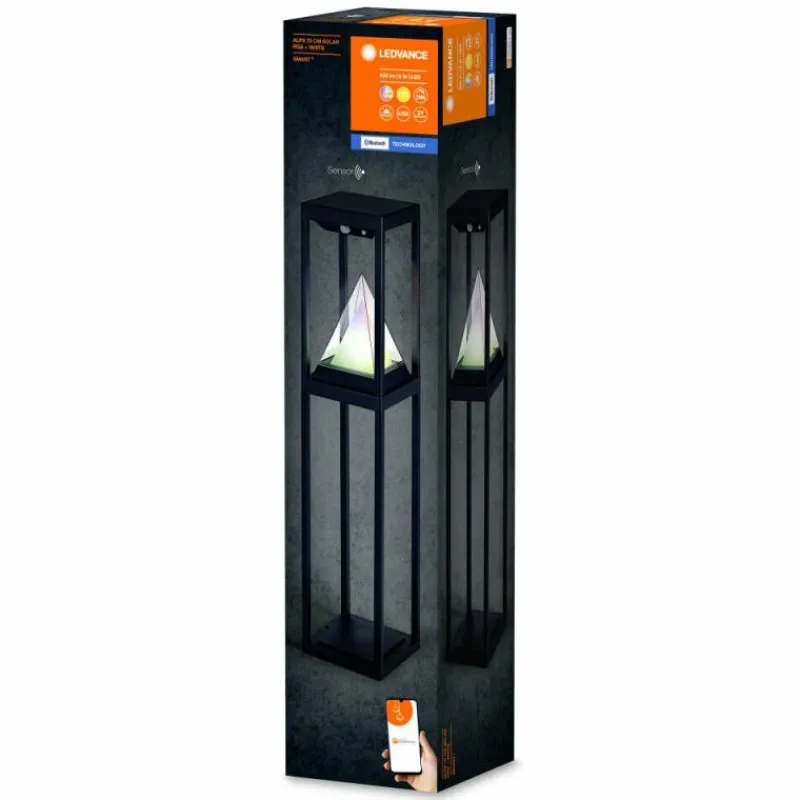 Luminaires Ledvance WIF Lampe solaire LED Noir, 1 lumière, Détecteur de mouvement, Changeur de couleurs