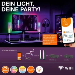 Luminaires Ledvance Wifi Lampadaire LED Noir, 1 lumière, Changeur de couleurs
