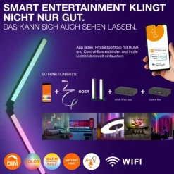 Luminaires Ledvance Wifi Lampadaire LED Noir, 1 lumière, Changeur de couleurs