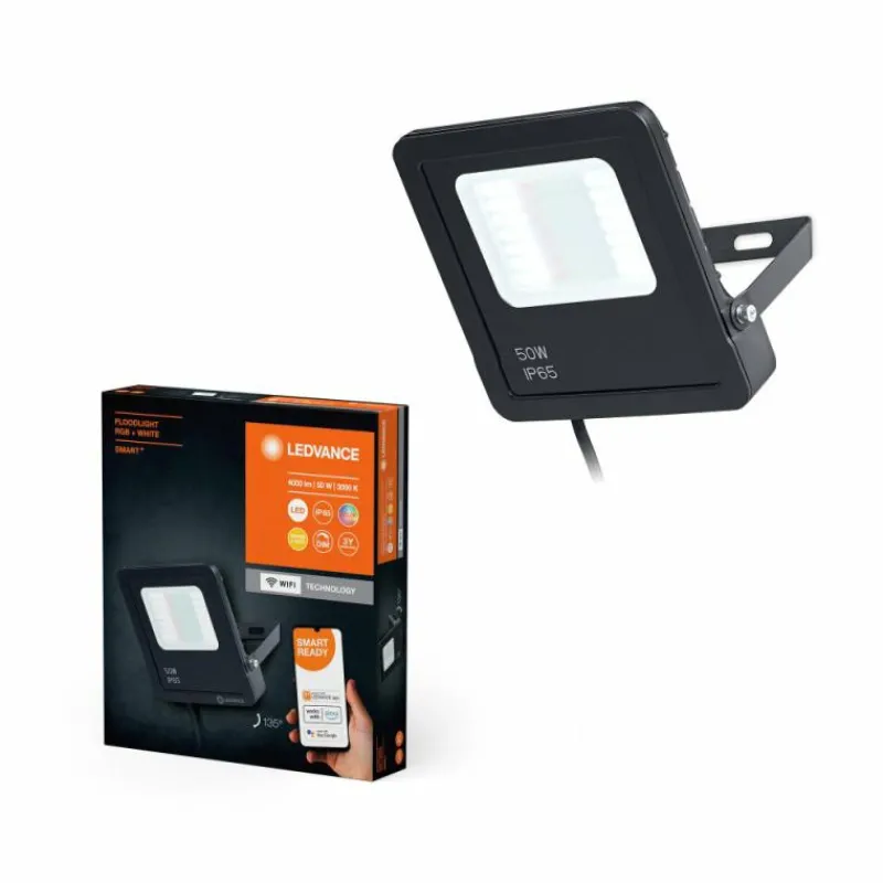 Luminaires Ledvance Wifi Lampadaire LED Noir, 1 lumière, Changeur de couleurs