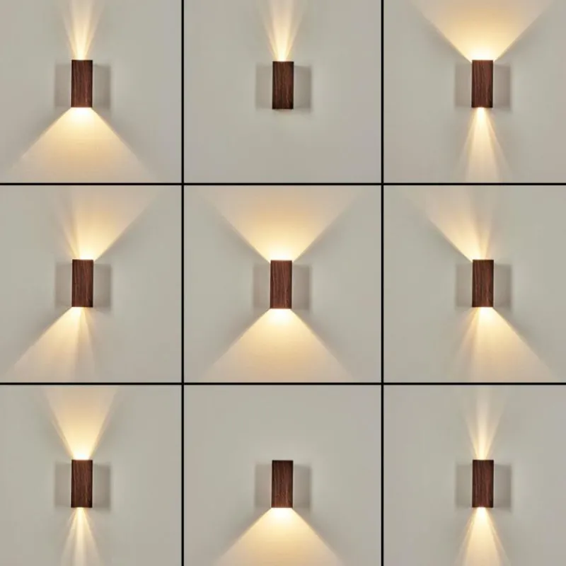 hofstein Woods Lampe murale d´extérieur, Luminaire Up & Down LED Couleur bois, Noir, 1 lumière