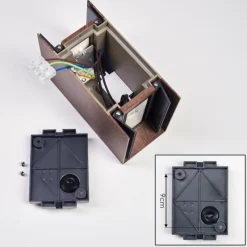 hofstein Woods Lampe murale d´extérieur, Luminaire Up & Down LED Couleur bois, Noir, 1 lumière