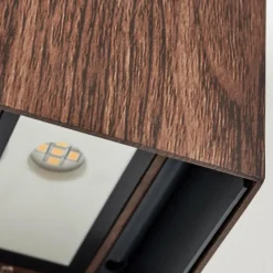 hofstein Woods Lampe murale d´extérieur, Luminaire Up & Down LED Couleur bois, Noir, 1 lumière