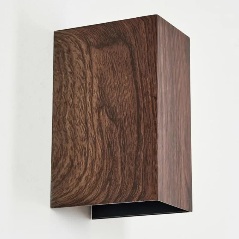 hofstein Woods Lampe murale d´extérieur, Luminaire Up & Down LED Couleur bois, Noir, 1 lumière