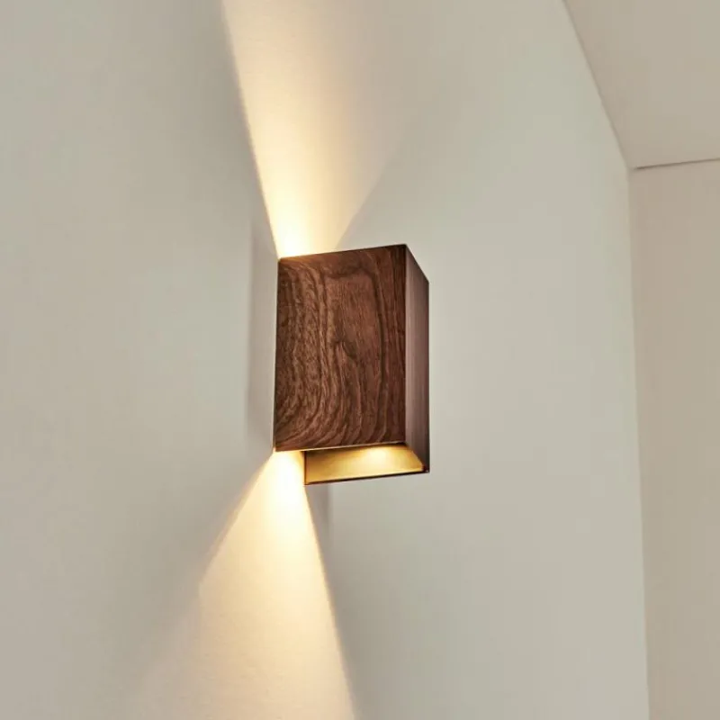 hofstein Woods Lampe murale d´extérieur, Luminaire Up & Down LED Couleur bois, Noir, 1 lumière