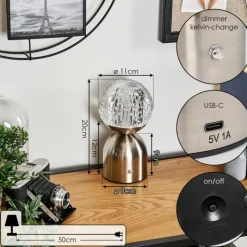 hofstein Yngered Lampe à poser LED Nickel mat, 1 lumière