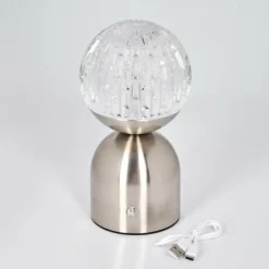 hofstein Yngered Lampe à poser LED Nickel mat, 1 lumière