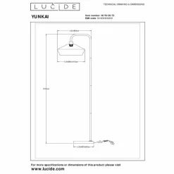 Luminaires Scandinaves-Luminaires Lucide YUNKAI Lampadaire Noir, 1 lumière