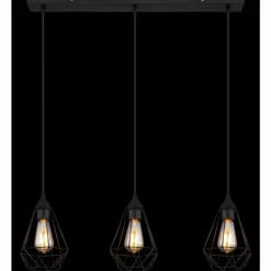 Luminaires Globo Lighting Zachary Suspension Noir, 3 lumières* Suspensions