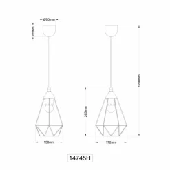 Luminaires Globo Lighting Zachary Suspension Noir, 1 lumière* Suspensions