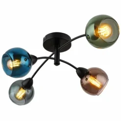 Luminaires Globo Lighting Zarlona Plafonnier Noir, 4 lumières