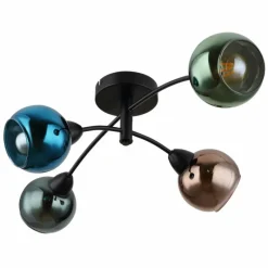 Luminaires Globo Lighting Zarlona Plafonnier Noir, 4 lumières