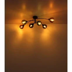 Luminaires Globo Lighting Zarlona Plafonnier Noir, 6 lumières