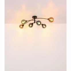 Luminaires Globo Lighting Zarlona Plafonnier Noir, 6 lumières