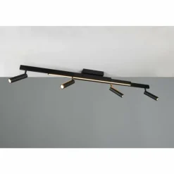 Luminaires Trio Zeno Plafonnier LED Noir, 5 lumières, Télécommandes* Éclairage Led