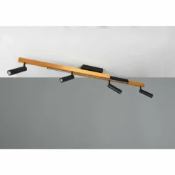 Lampes Dorées-Luminaires Trio Zeno Plafonnier LED Noir doré, 5 lumières, Télécommandes