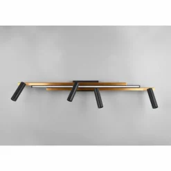 Lampes Dorées-Luminaires Trio Zeno Plafonnier LED Noir doré, 5 lumières, Télécommandes