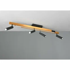 Lampes Dorées-Luminaires Trio Zeno Plafonnier LED Noir doré, 5 lumières, Télécommandes