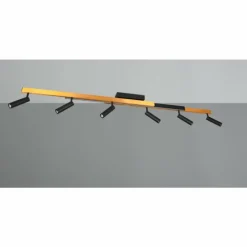 Lampes Dorées-Luminaires Trio Zeno Plafonnier LED Noir doré, 7 lumières, Télécommandes