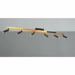 Lampes Dorées-Luminaires Trio Zeno Plafonnier LED Noir doré, 7 lumières, Télécommandes