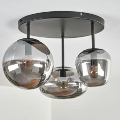 hofstein Zernez Plafonnier Noir, 3 lumières
