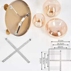 hofstein Zernez Plafonnier Or, 3 lumières