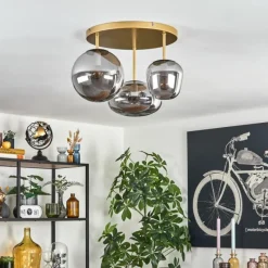 Lampes Dorées-hofstein Zernez Plafonnier Or, 3 lumières