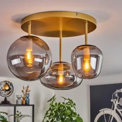 Lampes Dorées-hofstein Zernez Plafonnier Or, 3 lumières